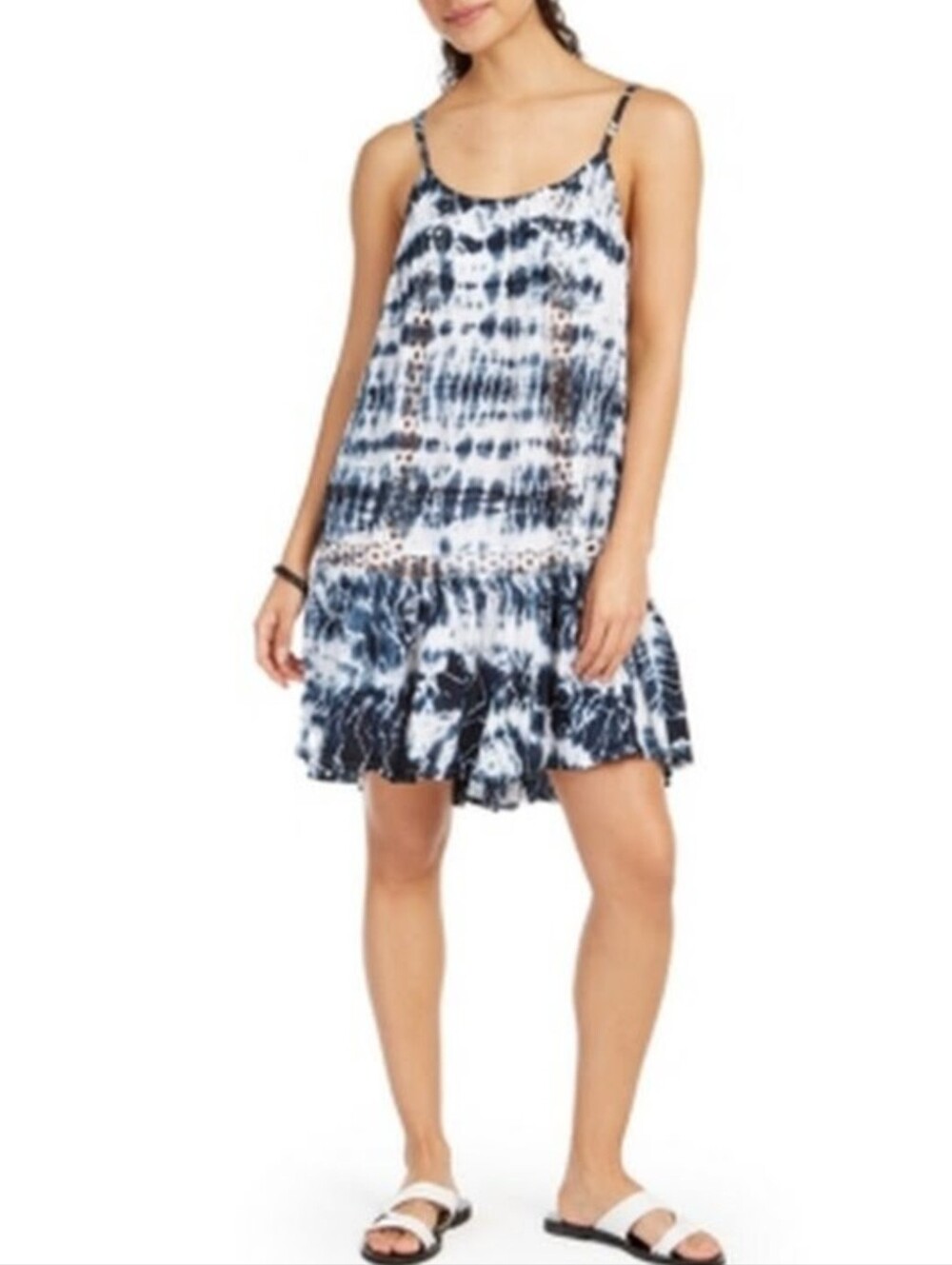 Raviya Navy & White Tie-Die Cover Up Dress - Picture 2 of 10